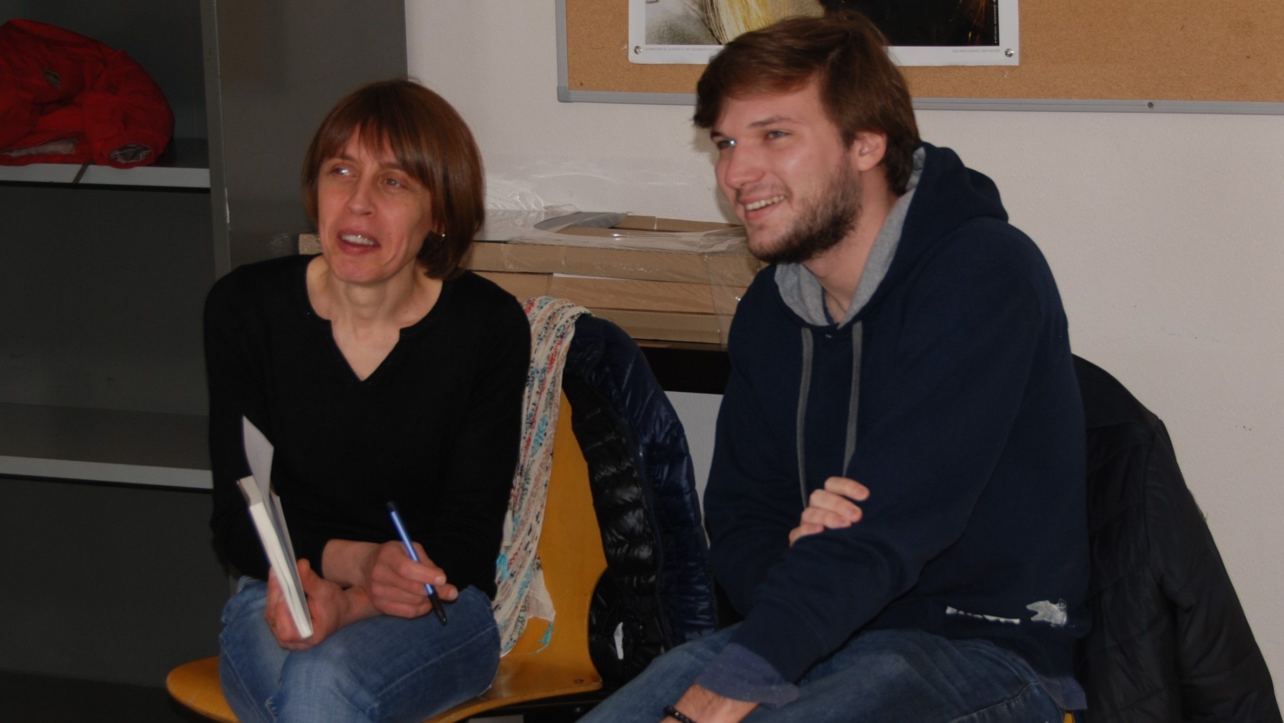 Gabriel Orieux et Mme Madiot, représentante des parents d'élèves. 